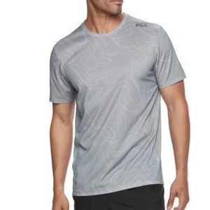 FILA SPORT Printed Mesh Tee Gentry Grey